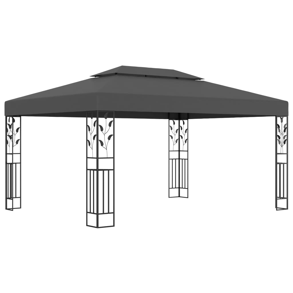 Pavilion cu acoperiș dublu&șiruri de lumini LED,antracit, 3x4 m Lando - Lando