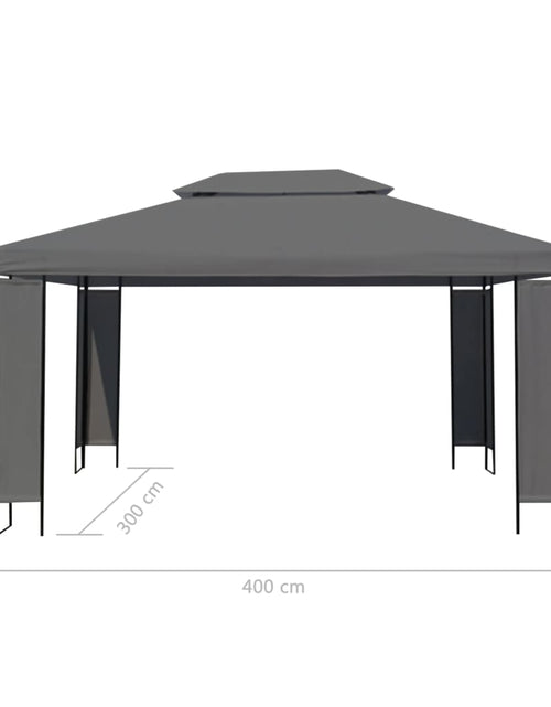 Загрузите изображение в средство просмотра галереи, Pavilion cu șir de lumini LED, antracit, 3x4 m Lando - Lando
