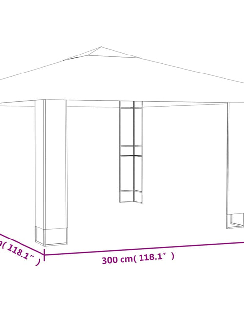 Загрузите изображение в средство просмотра галереи, Pavilion cu acoperiș dublu &amp; lumini LED, antracit, 3x3 m Lando - Lando
