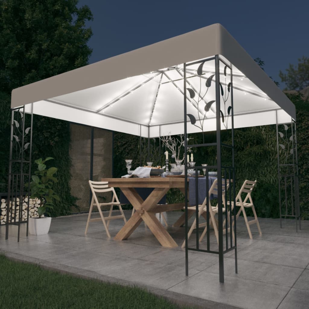 Pavilion cu șiruri de lumini LED, alb, 3x3m - Lando