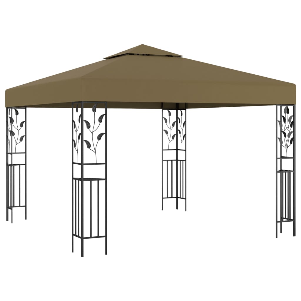 Pavilion cu șiruri de lumini LED, gri taupe, 3x3m, Lando - Lando