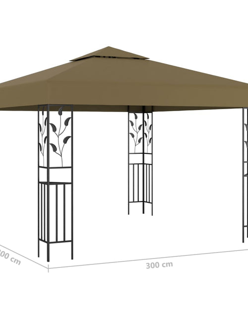 Загрузите изображение в средство просмотра галереи, Pavilion cu șiruri de lumini LED, gri taupe, 3x3m, Lando - Lando
