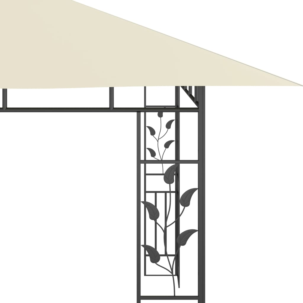 Pavilion cu plasă anti-țânțari & lumini LED crem 4x3x2,73m Lando - Lando