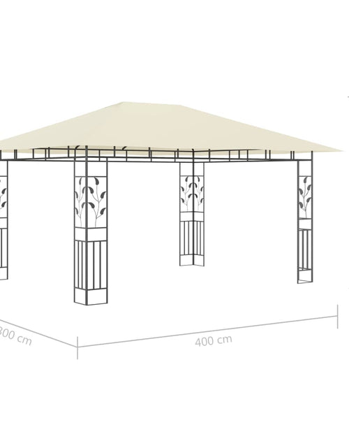 Încărcați imaginea în vizualizatorul Galerie, Pavilion cu plasă anti-țânțari &amp; lumini LED crem 4x3x2,73m Lando - Lando
