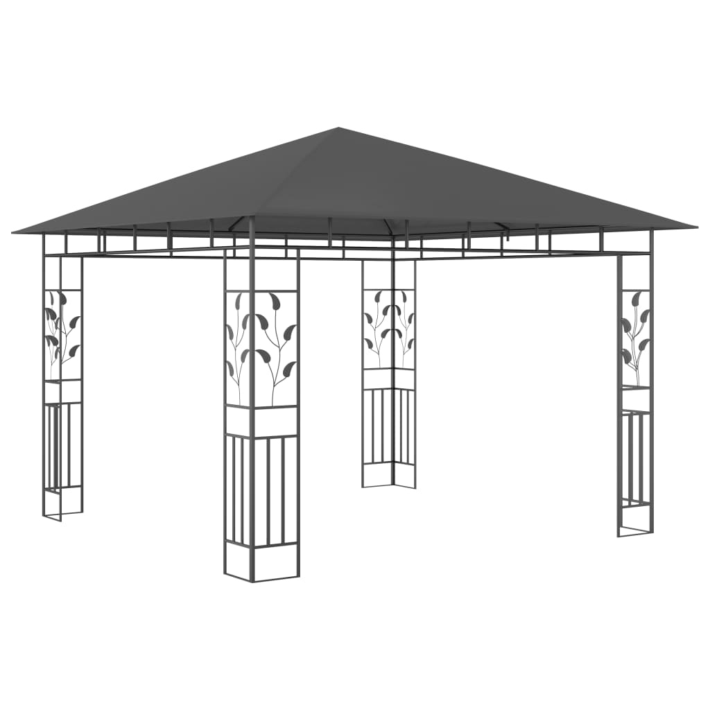 Pavilion cu plasă anti-țânțari&lumini LED, antracit, 3x3x2,73 m Lando - Lando