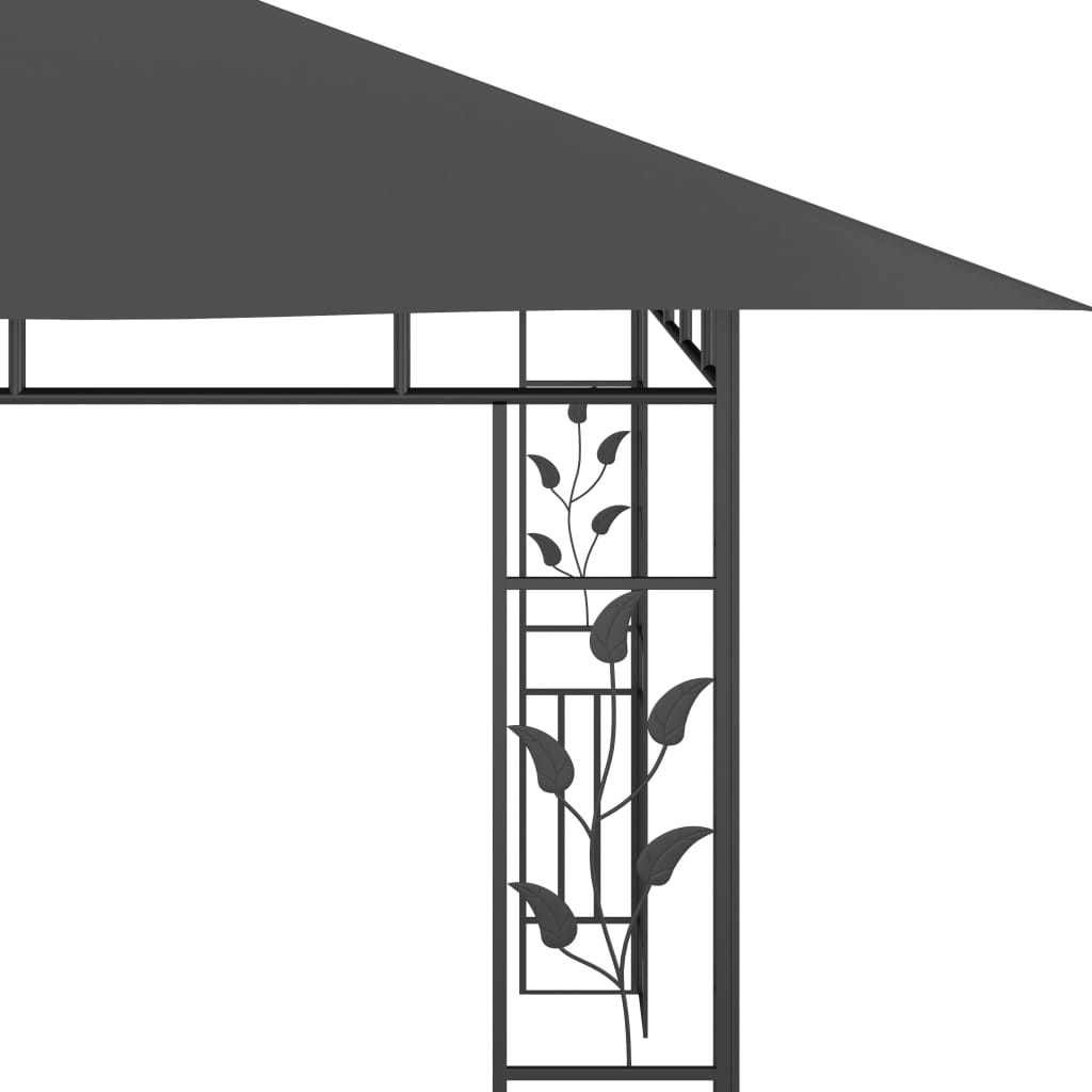 Pavilion cu plasă anti-țânțari&lumini LED, antracit, 4x3x2,73 m Lando - Lando