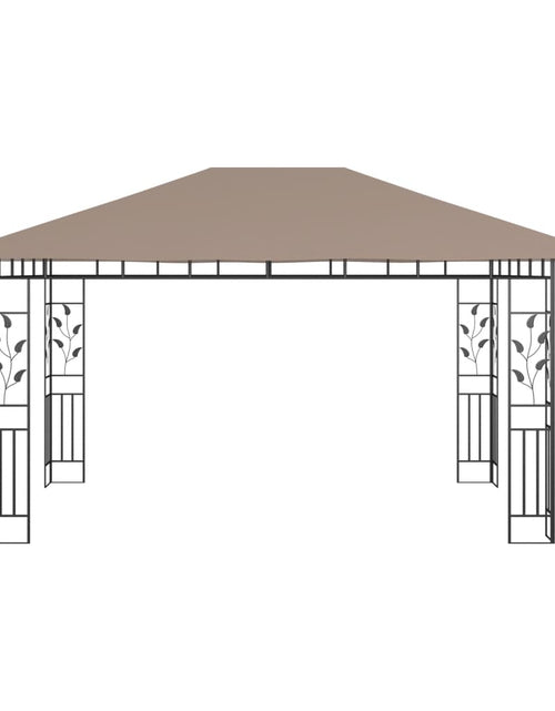 Încărcați imaginea în vizualizatorul Galerie, Pavilion cu plasă anti-țânțari&amp;lumini LED,gri taupe, 4x3x2,73 m Lando - Lando
