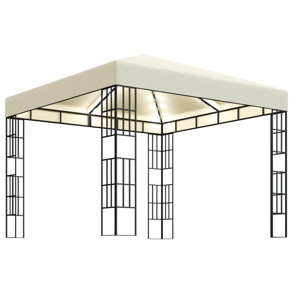 Pavilion cu șir de lumini LED, crem, 3x3 m - Lando