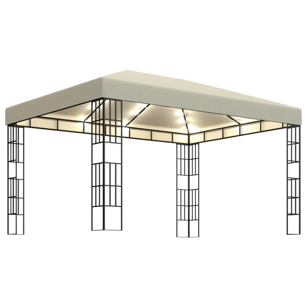 Pavilion cu șir de lumini LED, crem, 3x4 m Lando - Lando