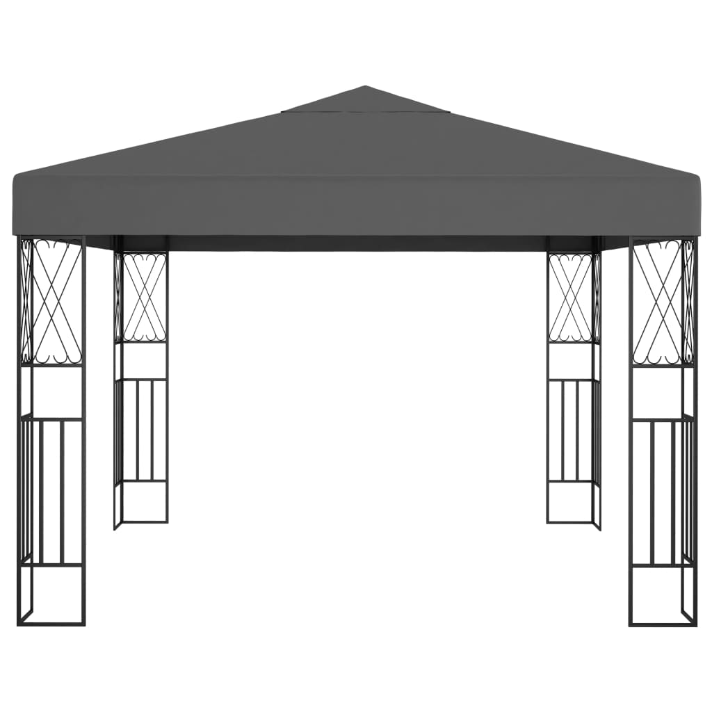 Pavilion cu șir de lumini LED, antracit, 3x3 m, țesătură Lando - Lando
