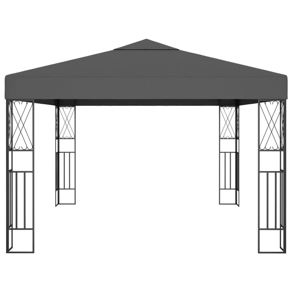 Pavilion cu șir de lumini LED, antracit, 3x4 m, țesătură Lando - Lando