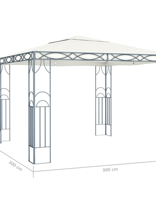 Загрузите изображение в средство просмотра галереи, Pavilion cu șir de lumini LED, crem, 300x300 cm Lando - Lando
