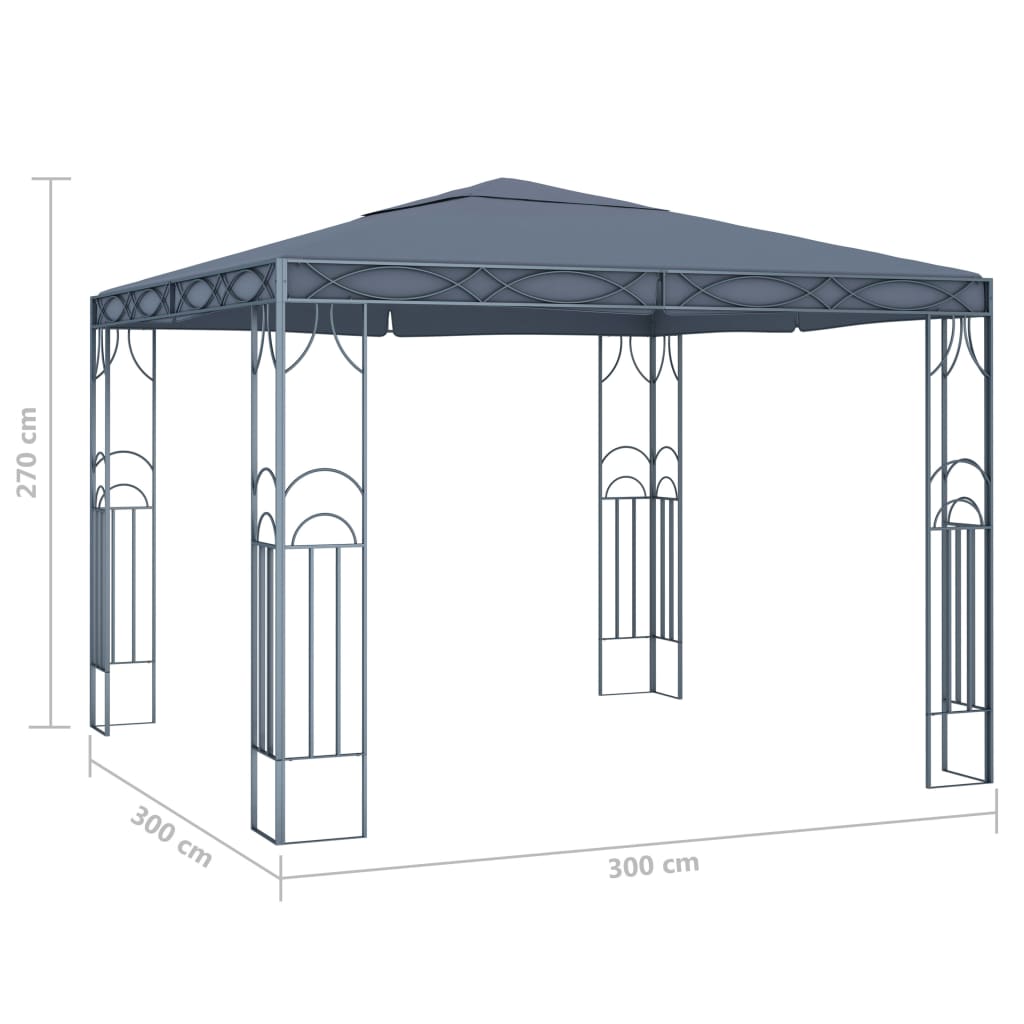 Pavilion cu șir de lumini LED, antracit, 300x300cm Lando - Lando