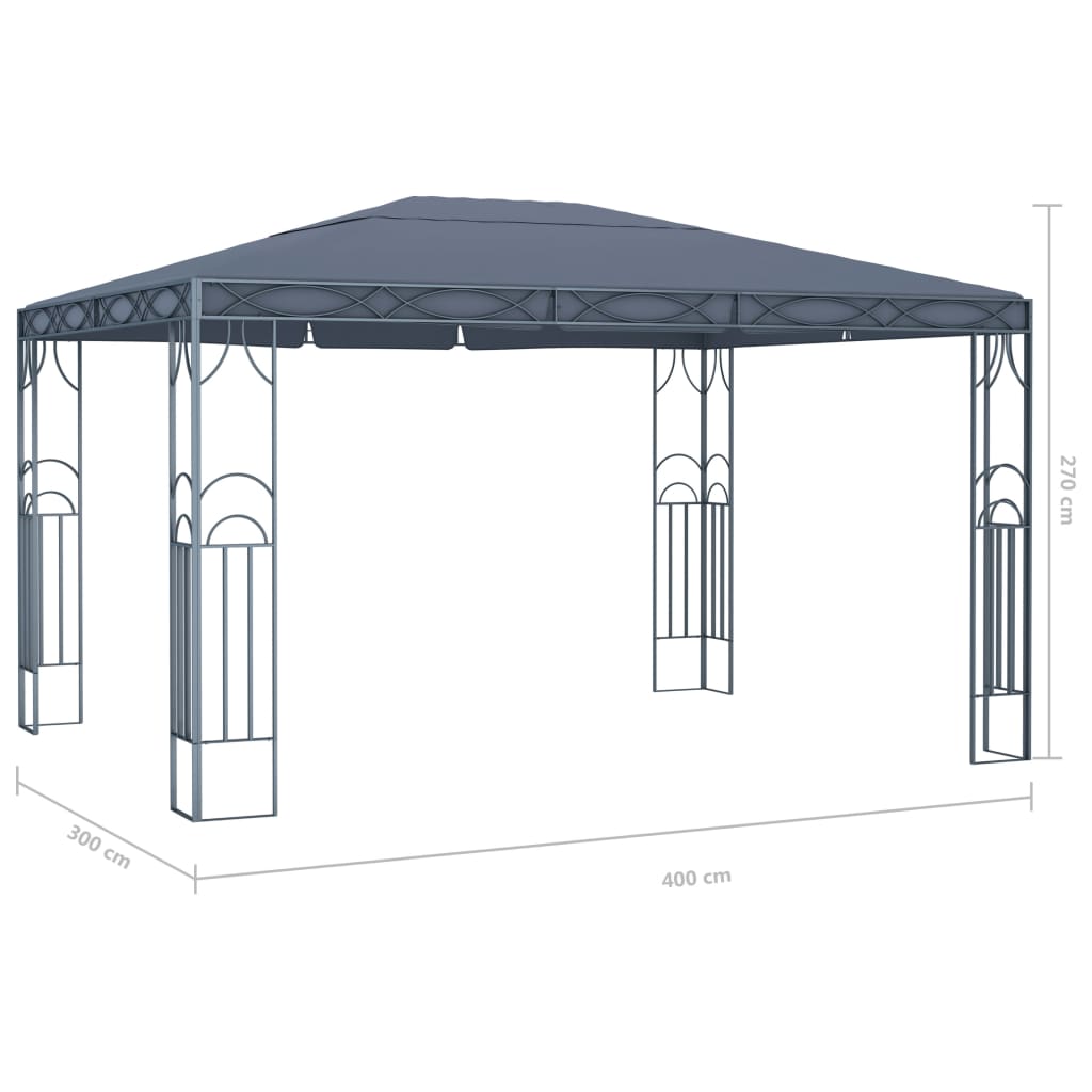 Pavilion cu șir de lumini LED, antracit, 400x300 cm Lando - Lando