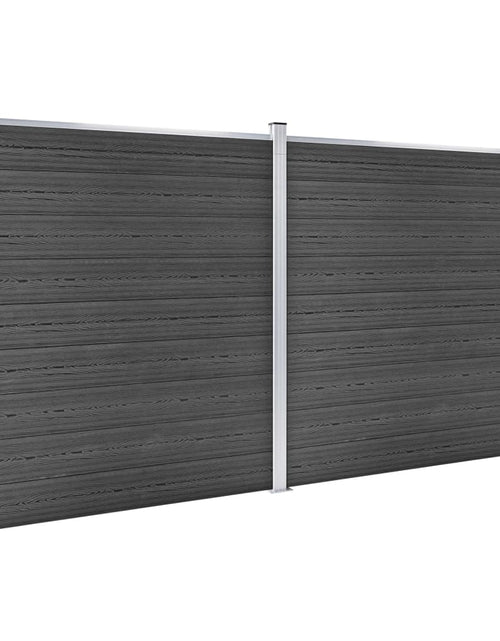 Încărcați imaginea în vizualizatorul Galerie, Set de panouri de gard, negru, 353 x 186 cm, WPC Lando - Lando
