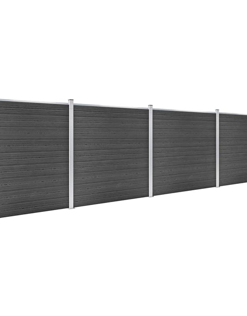 Încărcați imaginea în vizualizatorul Galerie, Set de panouri de gard, negru, 699x186 cm, WPC Lando - Lando
