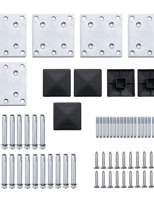 Încărcați imaginea în vizualizatorul Galerie, Set de panouri de gard, negru, 699x186 cm, WPC Lando - Lando
