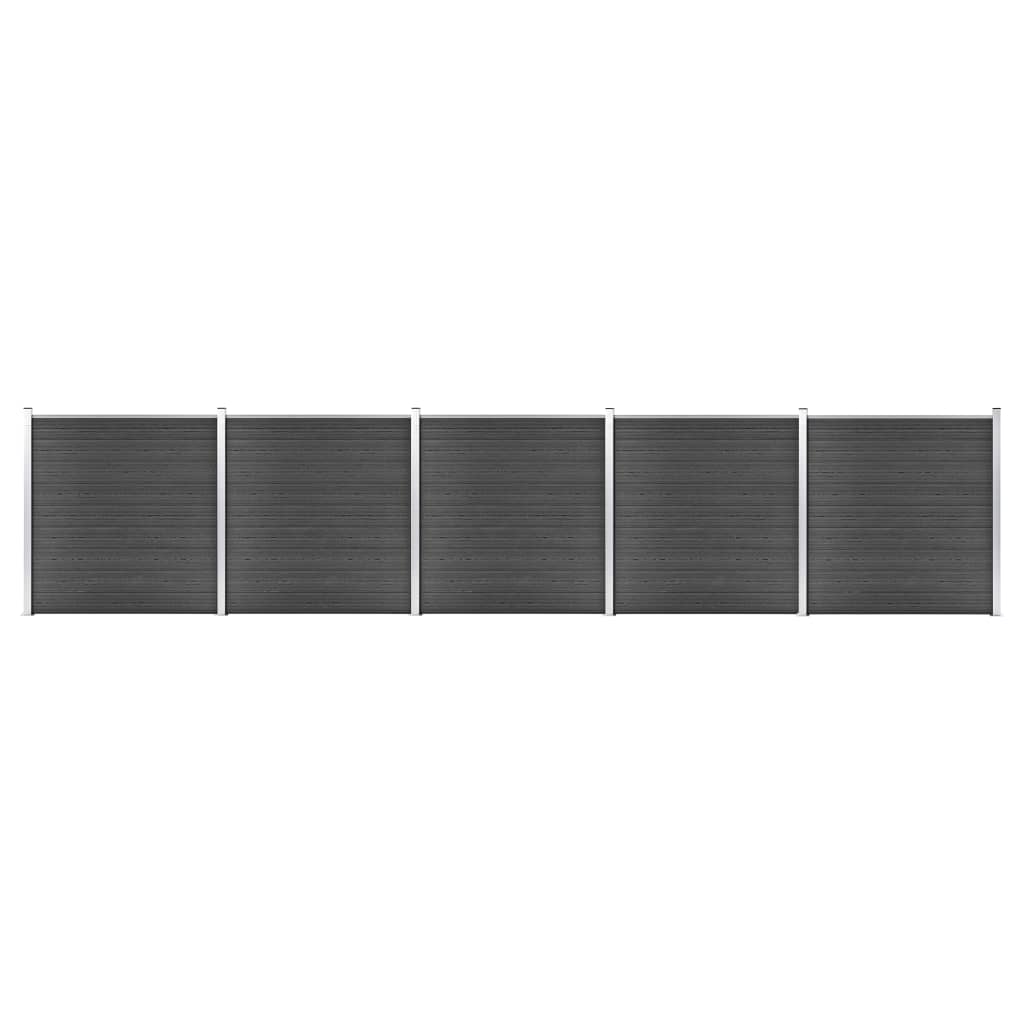 Set de panouri de gard ,WPC , 872x186 cm, negru Lando - Lando