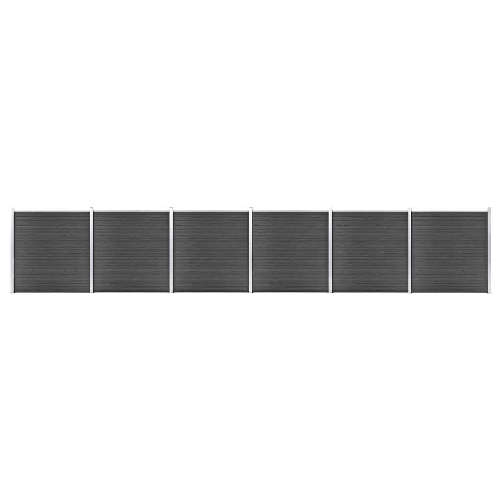Set de panouri de gard, negru, 1045x186 cm, WPC Lando - Lando