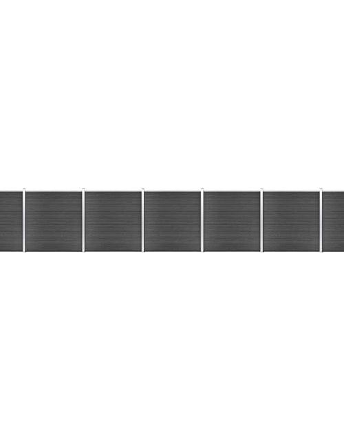 Загрузите изображение в средство просмотра галереи, Set de panouri de gard, negru, 1218x186 cm, WPC Lando - Lando
