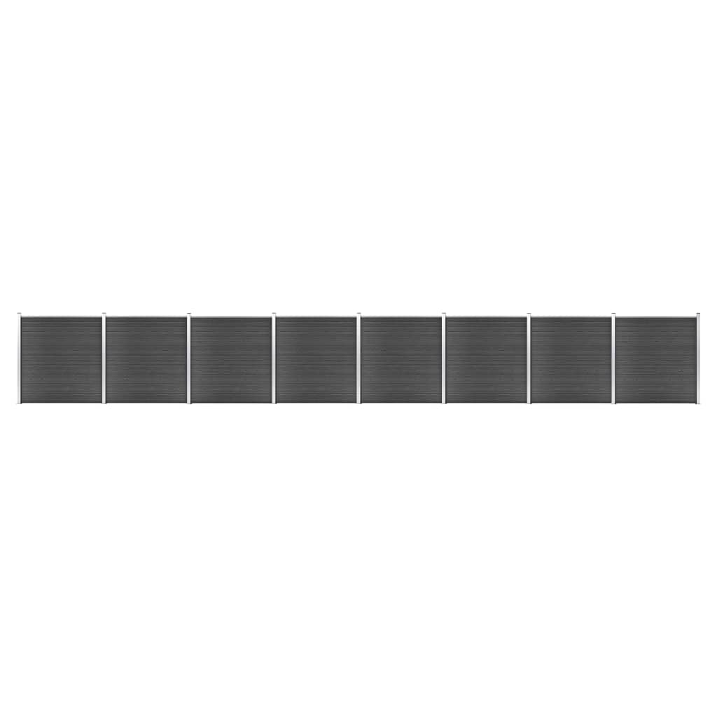 Set de panouri de gard, negru, 1391x186 cm, WPC Lando - Lando