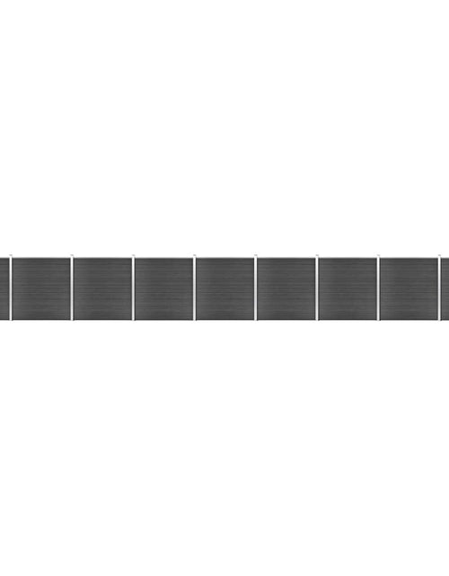 Încărcați imaginea în vizualizatorul Galerie, Set de panouri de gard, negru, 1564x186 cm, WPC

