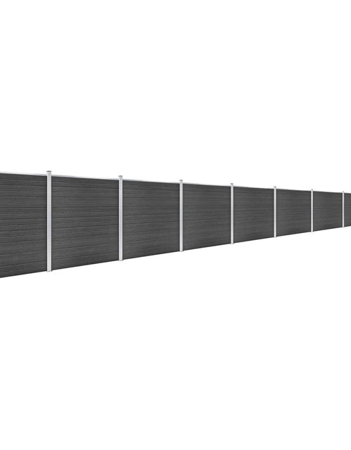 Încărcați imaginea în vizualizatorul Galerie, Set de panouri de gard, negru, 1564x186 cm, WPC
