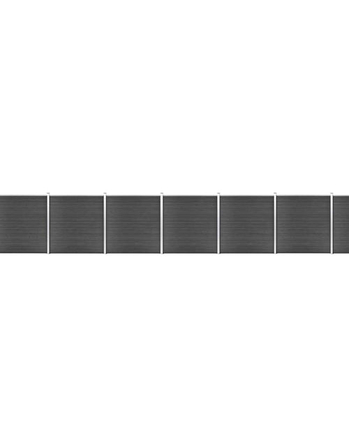 Încărcați imaginea în vizualizatorul Galerie, Set de panouri de gard, negru, 1311x(105-186) cm, WPC Lando - Lando
