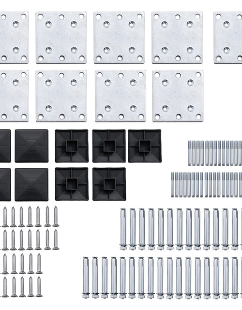 Încărcați imaginea în vizualizatorul Galerie, Set de panouri de gard, negru, 1311x(105-186) cm, WPC Lando - Lando
