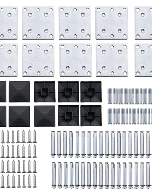 Încărcați imaginea în vizualizatorul Galerie, Set de panouri de gard, negru, 1484x(105-186) cm, WPC Lando - Lando
