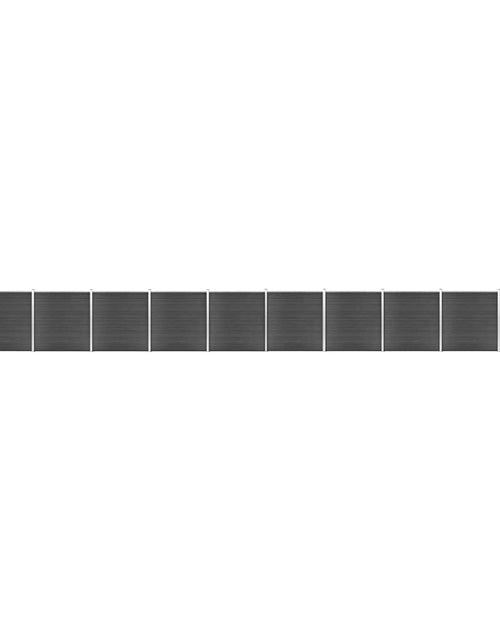 Încărcați imaginea în vizualizatorul Galerie, Set de panouri de gard, negru, 1830x(105-186) cm, WPC Lando - Lando

