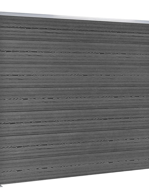 Încărcați imaginea în vizualizatorul Galerie, Set panouri gard, 353x146 cm, negru, WPC - Lando
