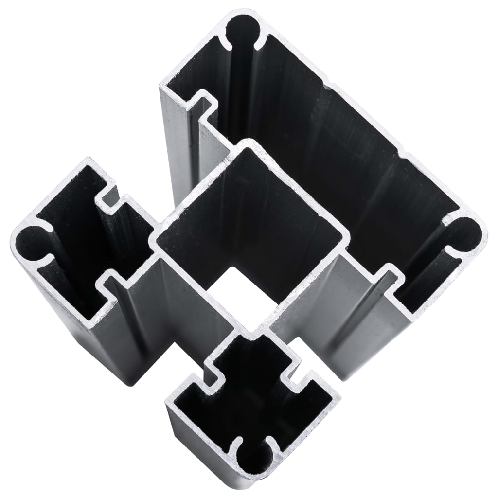 Set panouri gard, 699x146 cm, negru, WPC - Lando