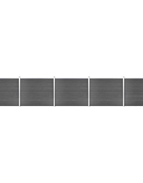 Încărcați imaginea în vizualizatorul Galerie, Set panouri gard, 872x146 cm, negru, WPC - Lando
