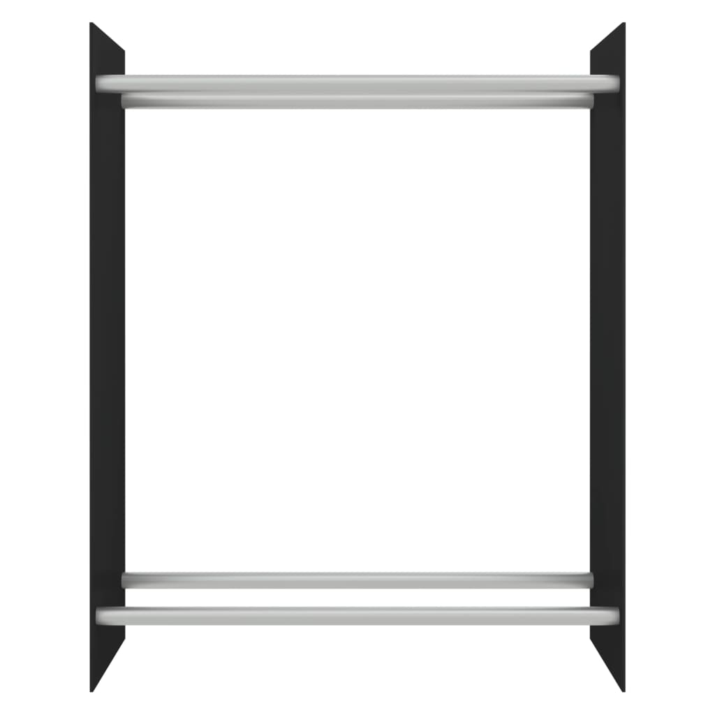 Rastel lemne de foc negru 80x35x100 cm sticlă securizată Lando - Lando