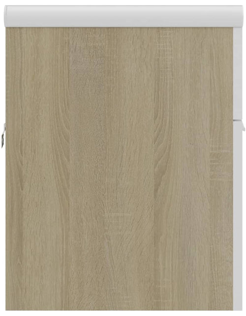 Încărcați imaginea în vizualizatorul Galerie, Dulap cu chiuvetă încorporată alb/stejar sonoma, lemn prelucrat - Lando
