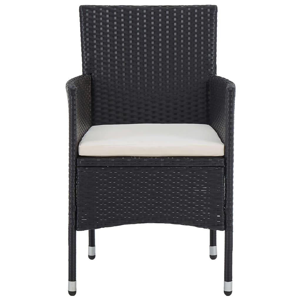 Set mobilier de grădină, 3 piese, negru - Lando