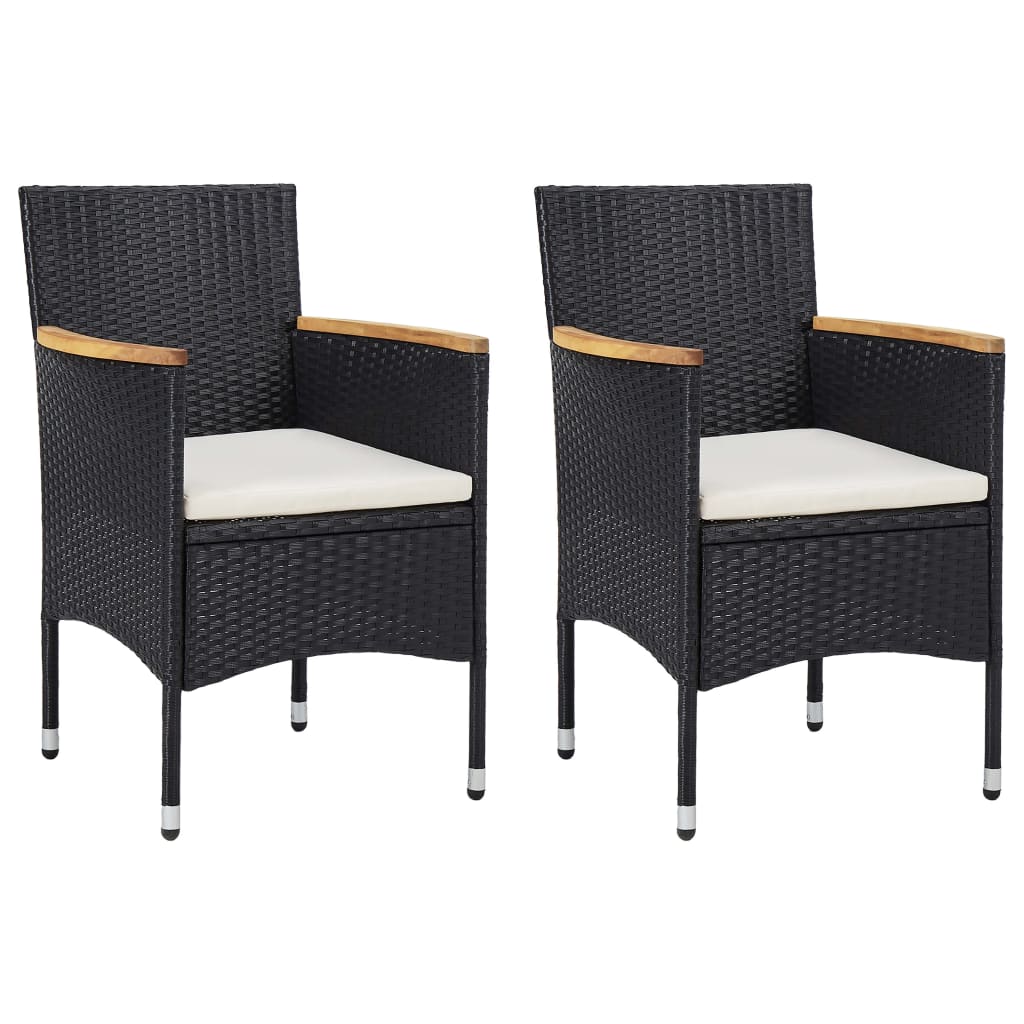 Set mobilier de grădină, 3 piese, negru - Lando