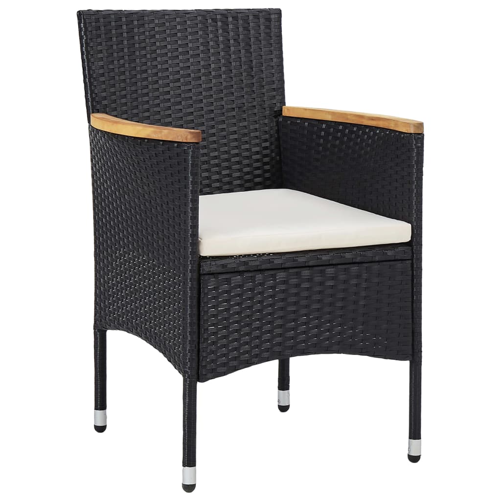 Set mobilier de grădină, 3 piese, negru - Lando