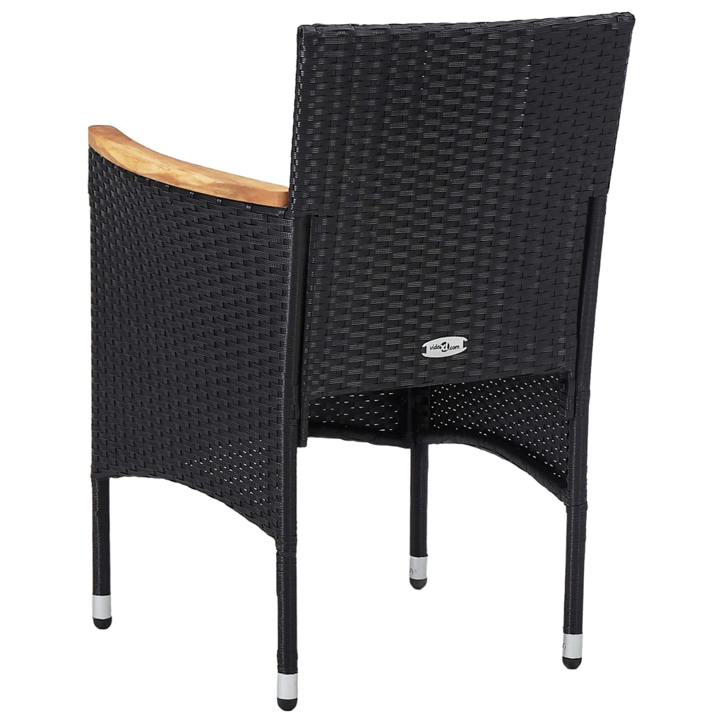 Set mobilier de grădină, 3 piese, negru - Lando