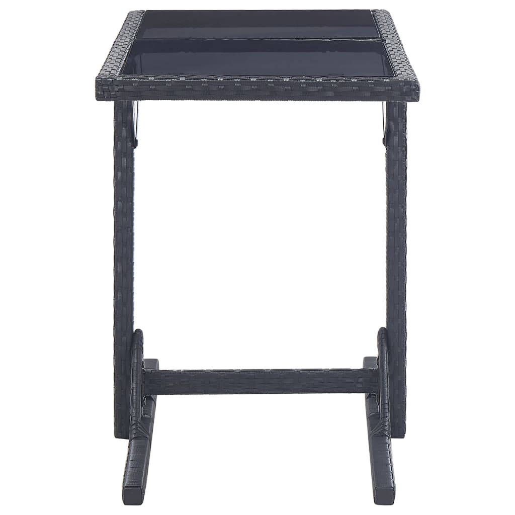 Set mobilier de grădină, 3 piese, negru - Lando