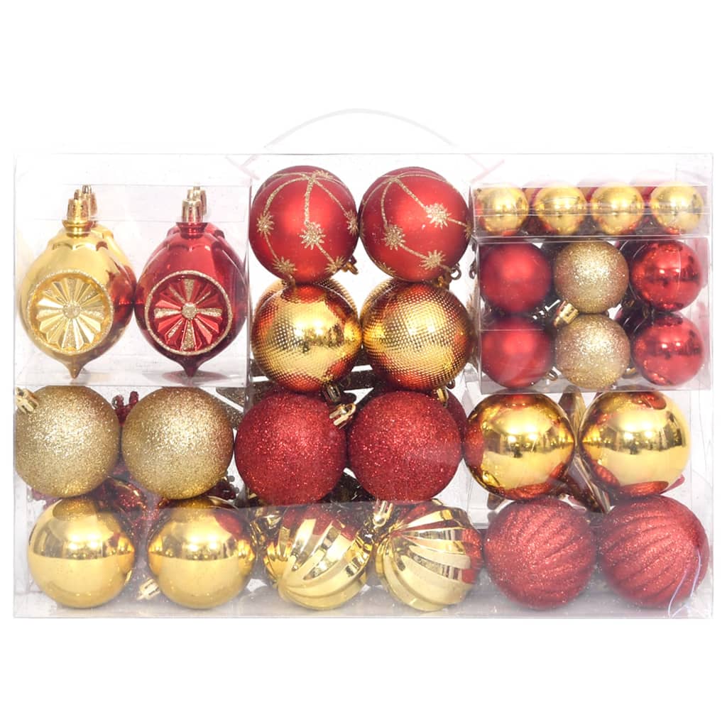 Set globuri de Crăciun, 108 piese, auriu și roșu Lando - Lando