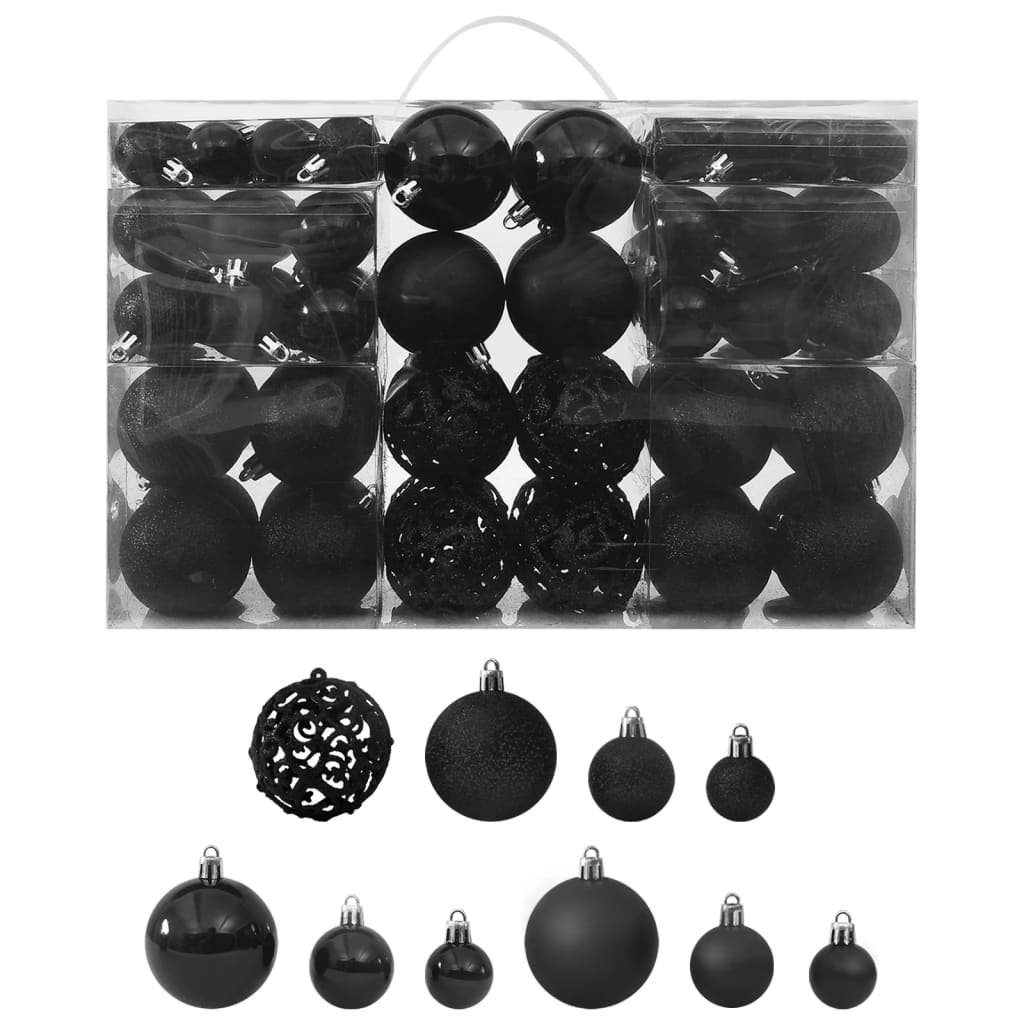 Set globuri de Crăciun, 100 piese, negru Lando - Lando