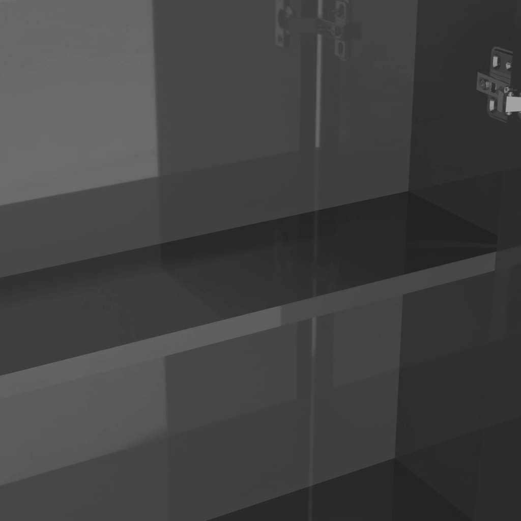 Dulap de baie cu oglindă, gri strălucitor, 60x15x75 cm, MDF Lando - Lando