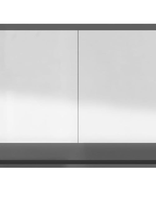 Загрузите изображение в средство просмотра галереи, Dulap de baie cu oglindă, gri strălucitor, 80x15x60 cm, MDF Lando - Lando
