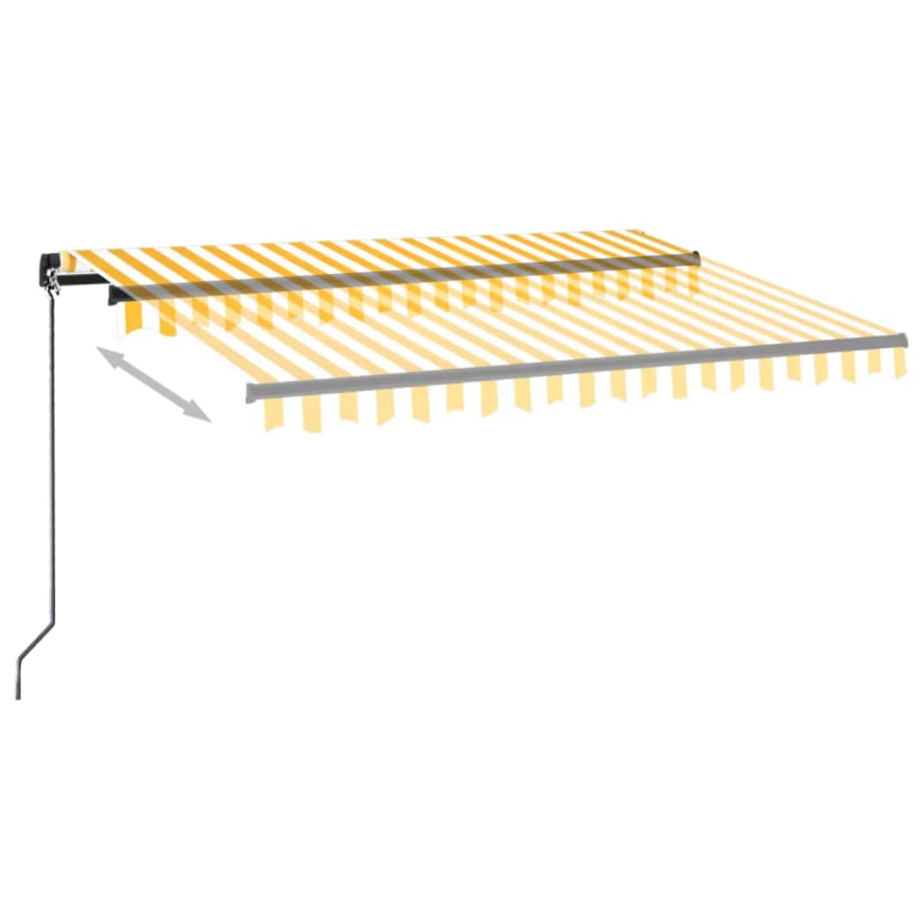 Copertină retractabilă manual cu LED, galben și alb, 350x250 cm - Lando