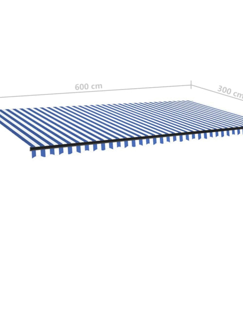 Загрузите изображение в средство просмотра галереи, Copertină automată cu senzor vânt&amp;LED, albastru/alb, 600x300 cm - Lando
