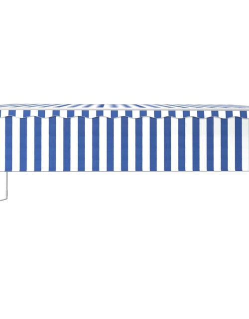 Загрузите изображение в средство просмотра галереи, Copertină retractabilă automat cu stor, albastru&amp;alb, 6x3 m Lando - Lando
