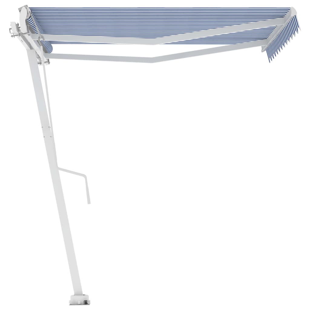 Copertină autonomă retractabilă automat albastru&alb 350x250 cm - Lando