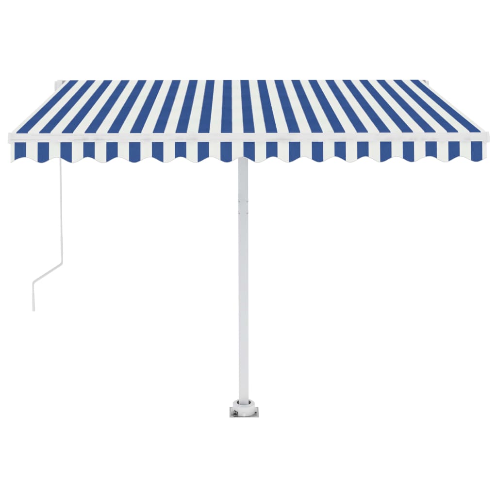 Copertină autonomă retractabilă automat albastru&alb 350x250 cm - Lando